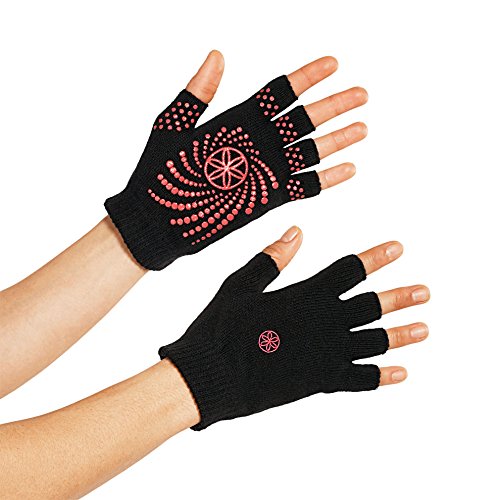 Gaiam Yoga-Handschuhe Grippy Yoga Gloves, Black/Pink, 05-57125 von Gaiam
