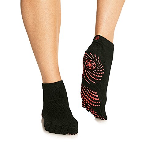 Gaiam Yoga-Socken Grippy Yoga Socks, Black/Pink, 05-57126 von Gaiam