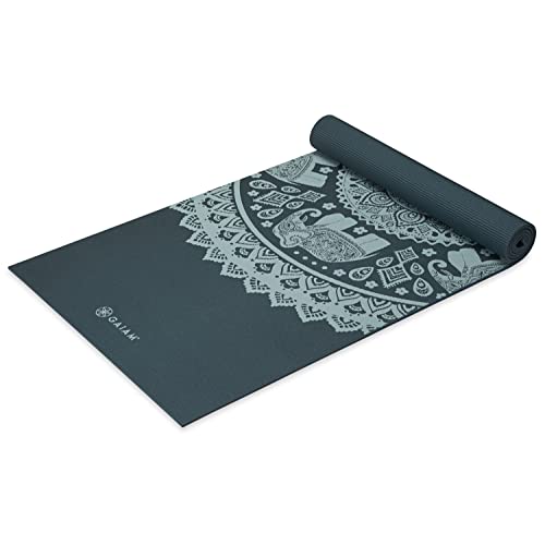 Gaiam Yogamatte, Premium-Druck, extra dick, rutschfest, für alle Arten von Yoga, Pilates und Boden-Workouts, göttliche Reise, 6 mm von Gaiam