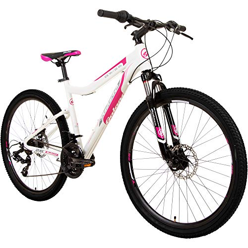 Galano GX-26 26 Zoll Damen/Jungen Mountainbike Hardtail MTB (Weiss/pink, 38cm) von Galano