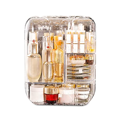 Galatée Tragbare Make Up Organizer Kosmetikbox Kosmetische Aufbewahrungs Box Beauty Organizer Badezimmer/Schlafzimmer (Transparent -B)(ohne Perlen) von Galatée