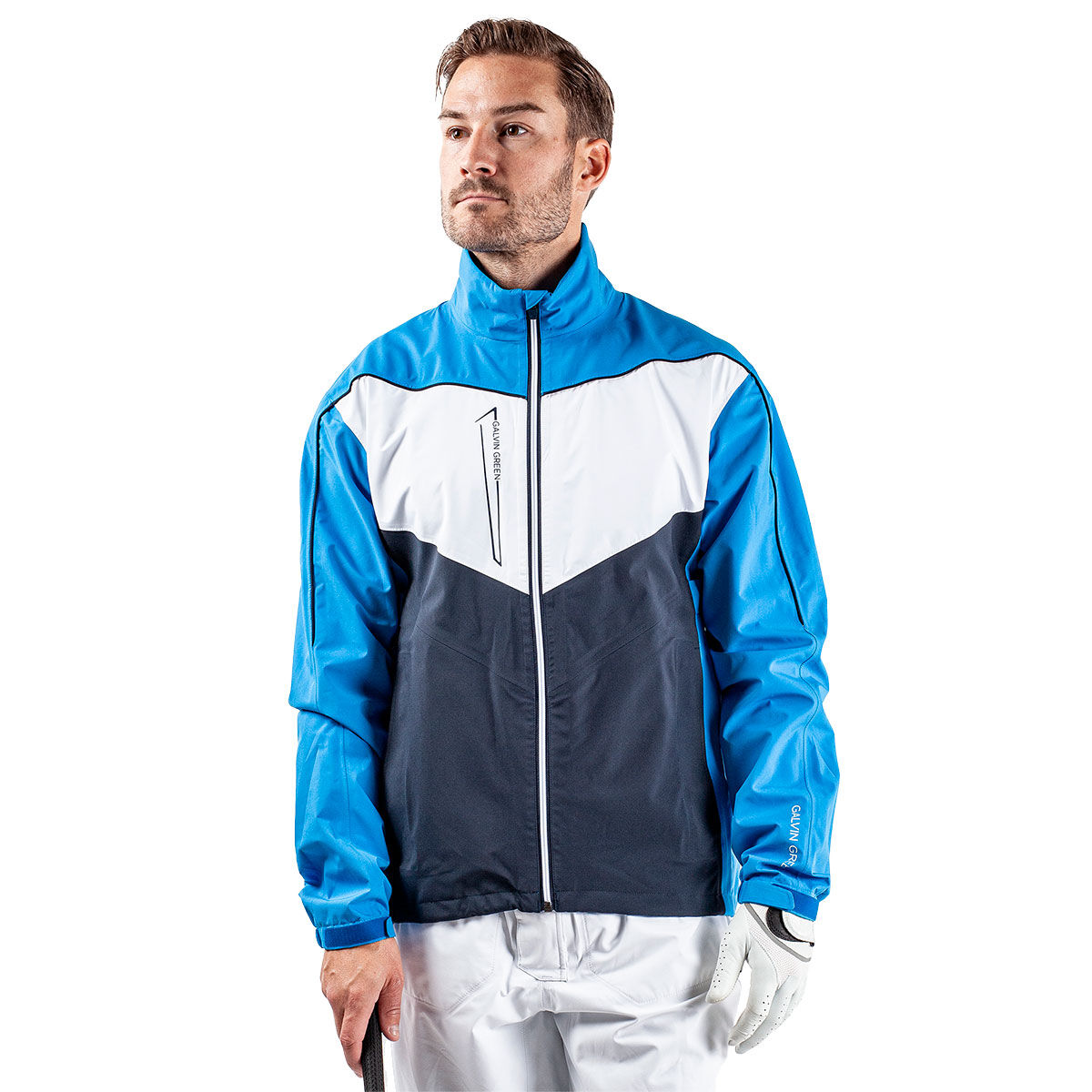 Galvin Green Men's Armstrong Waterproof Golf Jacket, Mens, Blue/navy/white, Xl | American Golf von Galvin Green