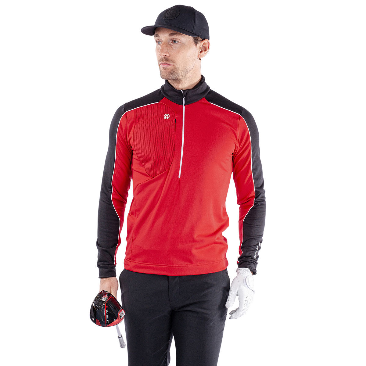 Galvin Green Men's Dave Half Zip Golf Midlayer, Mens, Red/black, Xxl | American Golf von Galvin Green