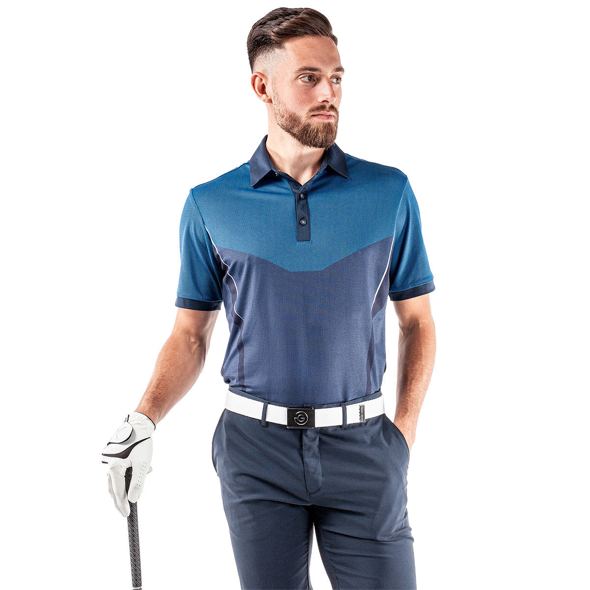 Galvin Green Men's Mateus Golf Polo Shirt, Mens, Navy/soft blue/white, Small | American Golf von Galvin Green