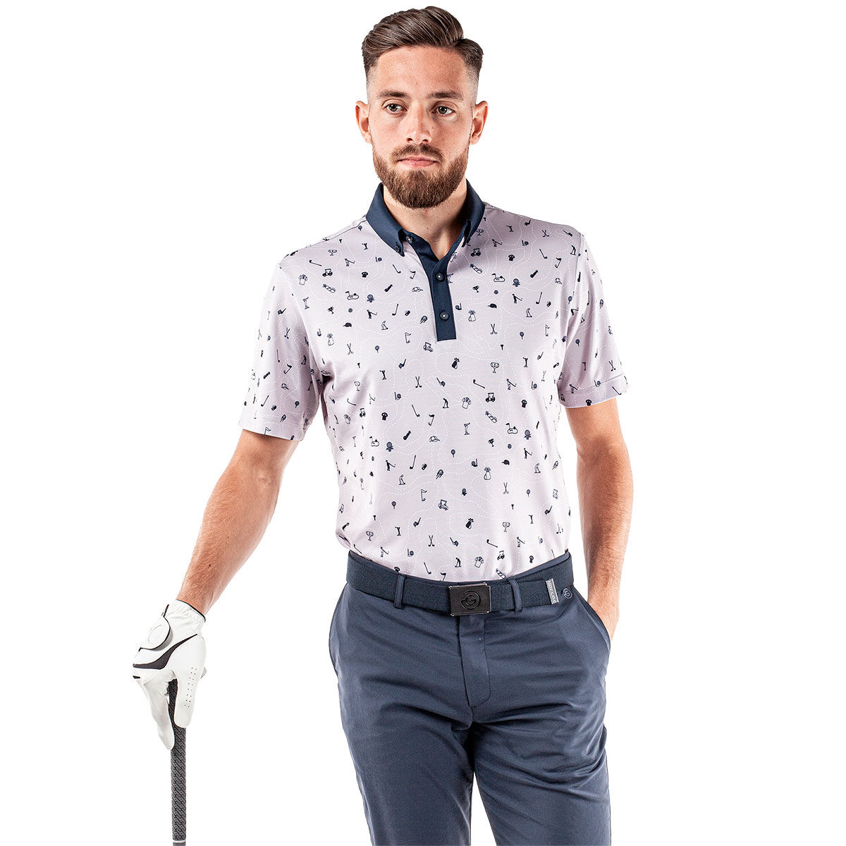 Galvin Green Men's Miro Golf Polo Shirt, Mens, Cool grey/navy, Small | American Golf von Galvin Green