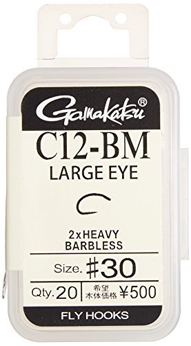 Gamakatsu C12-BM Large Eye Fliegenhaken Nr. 30, 20 Stück, NS Black 67215 von Gamakatsu