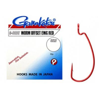 Gamakatsu Hook Worm Offset Ewg Red/0 von Gamakatsu
