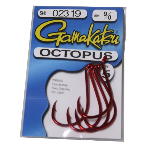 Gamakatsu Octopus Haken, 10 Stück pro Packung (rot, 6) von Gamakatsu
