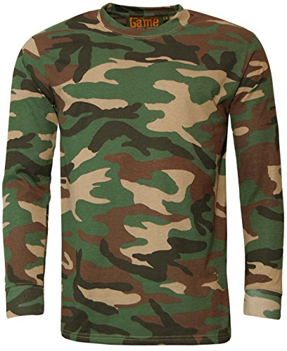 Game Woodland Camouflage Long Sleeve T Shirt - L_Game FSMT Woodland L/S Tee 3XL von Game Technical Apparel