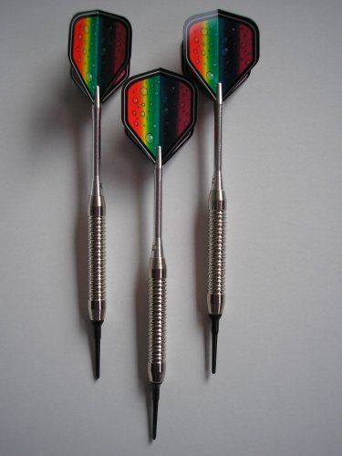 GamePoint 6 Stück Soft-Dartpfeile Regenbogen mit Alu Shaft, ca. 18 g von GamePoint