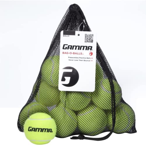 GAMMA-Sports Bucket oder Tasche von pressureless Tennis Bälle – Robuste & verwendbar Poly oder Mesh Tasche für einfachen Transport – bucket-o-balls – bag-o-balls (18er oder 48-pack der Bälle), Bag of Balls (12) von Gamma