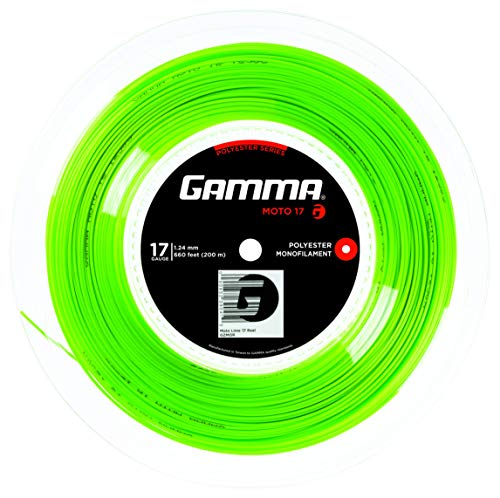 Gamma Tennissaite Moto Lime 17 (1.24 mm) 200 m Rolle,GZMOR von Gamma