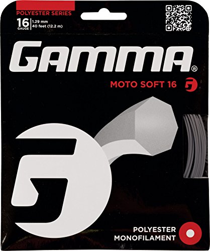 Gamma Tennissaite Moto Soft 12.2 m Set, Grau (dunkelgrau) 16 (1.29 mm) von Gamma