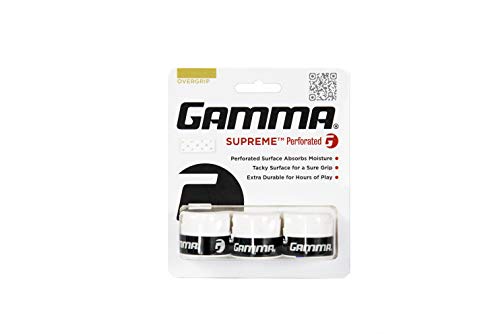 Gamma Unisex-Erwachsene Supreme Griffband, perforiert, Weiß, Multi von Gamma