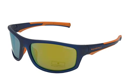 Gamswild WS2238 Sonnenbrille Sportbrille Skibrille Fahrradbrille Damen Herren Unisex | blau-orange | schwarz-rot | schwarz-grün, Farbe: blau/orange von Gamswild