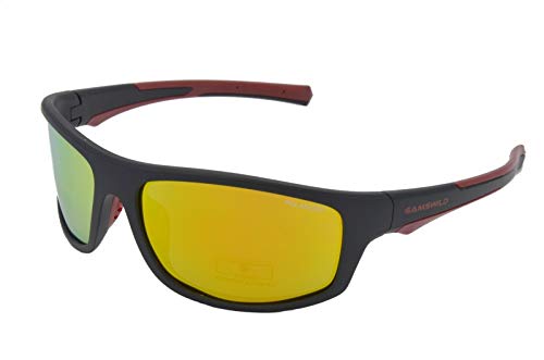 Gamswild WS2238 Sonnenbrille Sportbrille Skibrille Fahrradbrille Damen Herren Unisex | blau-orange | schwarz-rot | schwarz-grün, Farbe: schwarz/rot von Gamswild