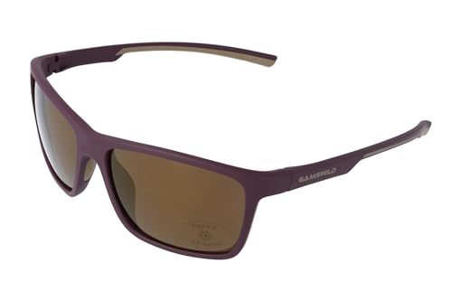 Gamswild WS7130 Sonnenbrille Sportbrille Skibrille Fahrradbrille Damen Herren Unisex | weiß | schwarz/grün | aubergine/lila, Farbe: Lila von Gamswild