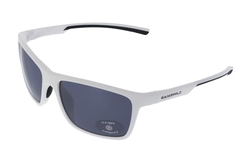 Gamswild WS7130 Sonnenbrille Sportbrille Skibrille Fahrradbrille Damen Herren Unisex | weiß | schwarz/grün | aubergine/lila, Farbe: Weiß von Gamswild