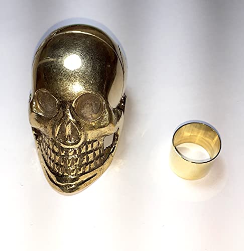 Goldener massiver Messing-Totenkopf-Griff für Gehstock-Stöcke von Ganga Nautical