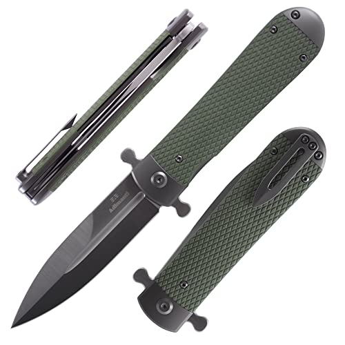 Ganzo Firebird Adimanti Samson-GR Klapp-Taschenmesser, rasiermesserscharfe D2-Stahlklinge, ergonomischer G10-Griff mit Clip, Jagd, Angeln, Camping Outdoor Messer von Ganzo