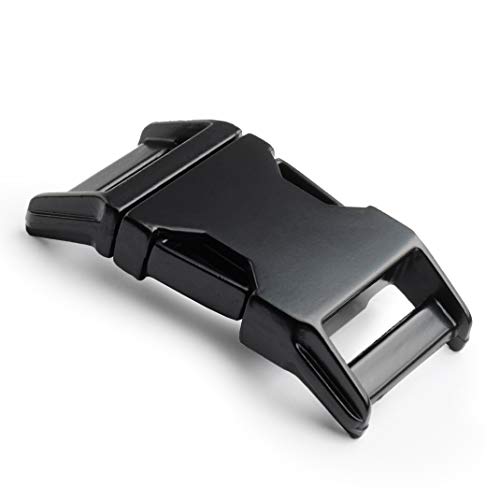 Ganzoo Metall-Klickverschluss Alumaxx, Set aus 2 Stück, 1" / Klippverschluss/Steckschließer/Steckverschluss für Paracord-Armbänder, Hundehalsbänder, Rucksack, Farbe: schwarz matt von Ganzoo