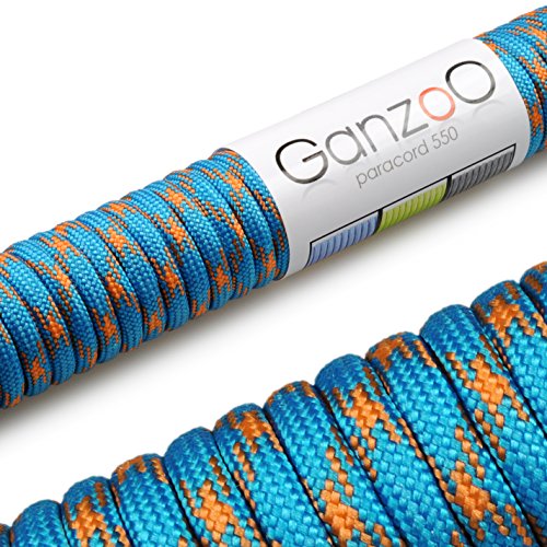 Ganzoo Paracord 550 Seil für Armband, Leine, Halsband, Nylon/Polyester-Seil 30 Meter, Multicolor von Ganzoo