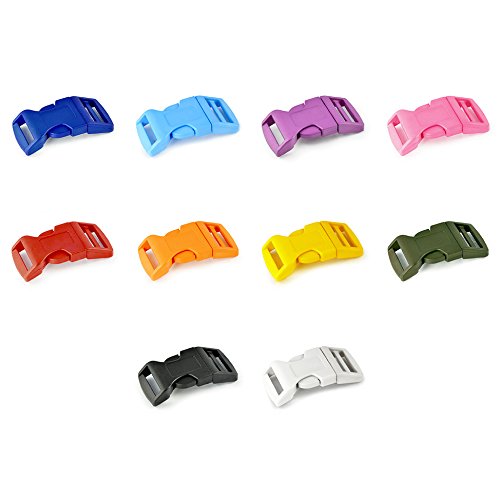 Ganzoo Klickverschluss aus Kunststoff im 10er Farb-Mix Set, 5/8'' Klippverschluss/Steckschließer/Steckverschluss für Paracord-Armbänder, Hunde-Halsbänder, Rucksack von Ganzoo