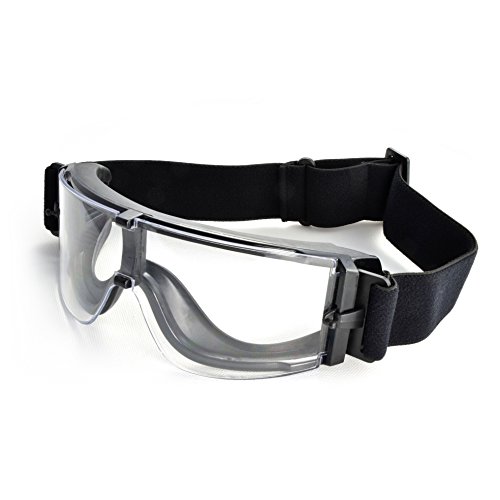 Taktische Schutz-Brille / Paintball Goggles / Airsoft Brille, transparent und verstellbar, Farbe: schwarz von Ganzoo