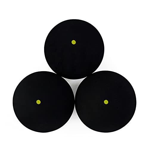 Gaoominy Squash-Gummibälle mit gelbem Punkt, niedrige Geschwindigkeit, für professionelle Spieler, Wettbewerb, Squash, 3 Stück von Gaoominy