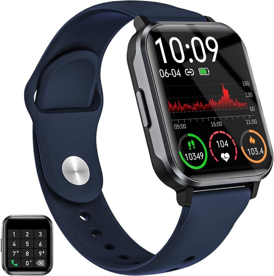 Gardien Smartwatch (1,83 Zoll, iOS Android), mit Telefonfunktion Fitness Armbanduhr 100+ Sportmodi Pulsuhr Stoppuhr von Gardien