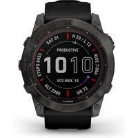 GARMIN fēnix® 7X Sapphire Solar, schiefergraues DLC-Titan mit schwarzem Armband von Garmin