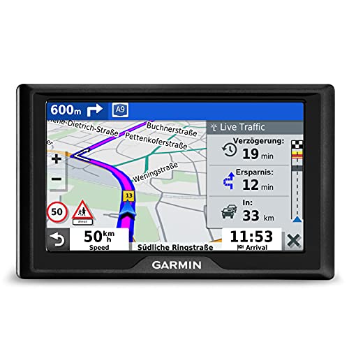 Garmin Drive 52 MT EU – Navigationsgerät mit 5“ (12,7 cm) Farbdisplay, vorinstallierten Europakarten (46 Länder), Premium Traffic (TMCpro) via RDS & Smartphone Link App, Fahrerassistenz, TripAdvisor von Garmin
