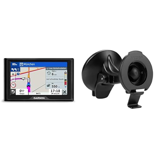 Garmin Drive 52 MT EU – Navigationsgerät mit 5“ (12,7 cm) Farbdisplay, vorinstallierten Europakarten (46 Länder), Premium Traffic (TMCpro) via RDS & Smartphone Link App & Saugnapfhalterung von Garmin