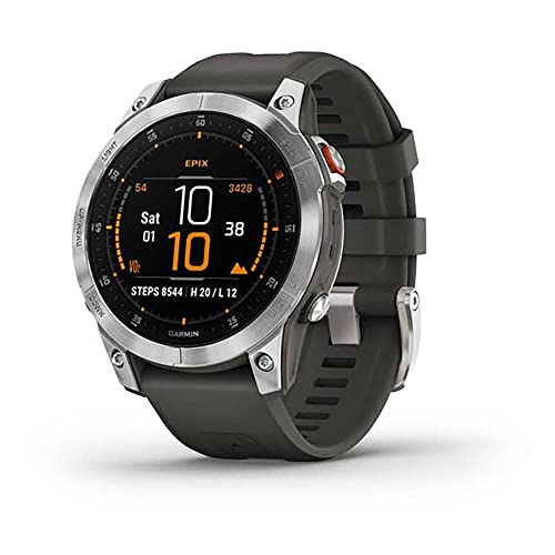 Garmin EPIX – GPS-Multisport-Smartwatch mit brillantem 1,3“ AMOLED-Display und Touch-/Tastenbedienung. TOPO-Karten, 60 Sport-Apps, Garmin Music, Garmin Pay, bis zu 16 Tage Akkulaufzeit, wasserdicht. von Garmin