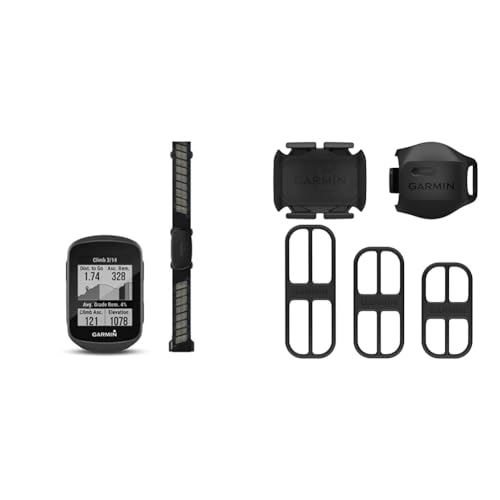 Garmin Edge 130 Plus Bundle mit HRM Dual Brustgurt – kompakter, 33 g Leichter GPS-Radcomputer mit 1,8“ Display, bis zu 12 h Akku & Geschwindigkeitssensor 2 & Trittfrequenzsensor 2 von Garmin