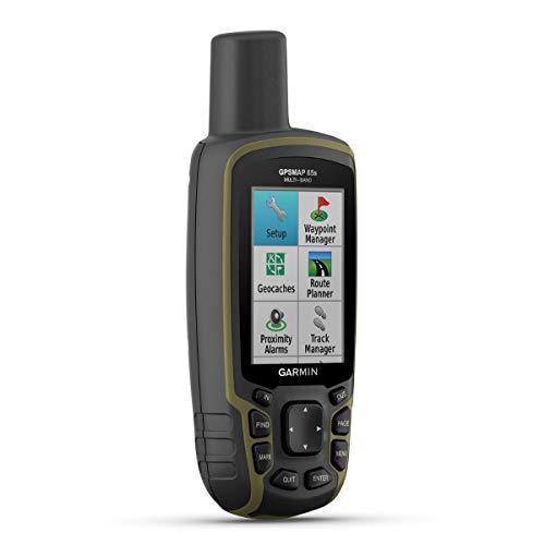 Garmin GPSMAP 65s – robustes GPS-Outdoor-Navi mit vorinstallierter TopoActive Europakarte, 2,6“ Farbdisplay, Barometer & Kompass. Navigation mit 5 Satellitensystemen und Multi-Frequenz-Technologie. von Garmin