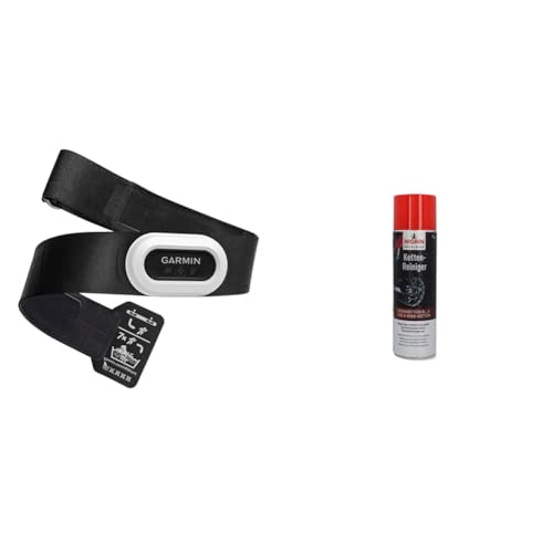 Garmin HRM- Brustgurt, Aufzeichnung von Herzfrequenzwerten, ANT+ und BLE & NIGRIN Moto-Bike Ketten-Reiniger für Motorrad, geeignet für O-, Z- und X-Ring-Ketten, 500 ml von Garmin