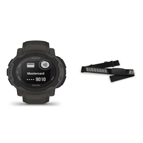 Garmin Instinct 2 Solar – GPS-Smartwatch mit unendlicher Akkulaufzeit im Smartwatch-Modus & HRM-DUAL – Brustgurt zur Aufzeichnung von Herzfrequenzwerten, ANT+ & Bluetooth Technologie von Garmin