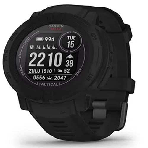 Garmin Instinct 2 Solar Tactical – robuste GPS-Smartwatch mit unendlicher Akkulaufzeit im Smartwatch-Modus, taktische Funktionen, über 40 Sport-Apps, Notifications und Garmin Pay von Garmin