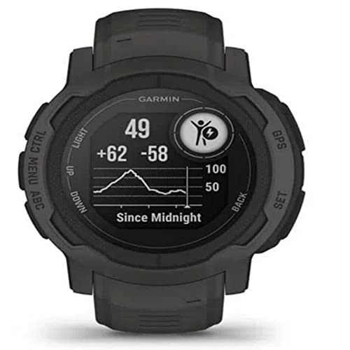 Garmin Instinct 2 – wasserdichte GPS-Smartwatch mit bis zu 28 Tagen Akkulaufzeit, über 40 Sport-Apps, Smart Notifications, Fitnessfunktionen wie Trainingszustand, Fitnessalter oder Schlafanalyse von Garmin