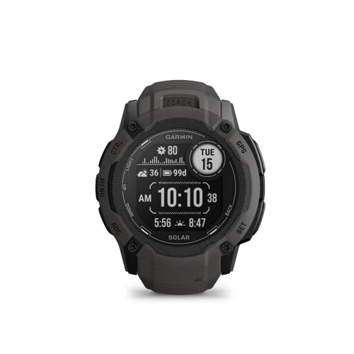 Garmin Instinct 2X Solar – GPS-Smartwatch mit unendlicher Akkulaufzeit im Smartwatch-Modus, über 40 Sport-Apps, Smart Notifications, Pay, Trainingszustand, Fitnessalter, Schlafanalyse, uvm. von Garmin