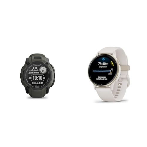 Garmin Instinct 2X Solar – GPS-Smartwatch mit unendlicher Akkulaufzeit im Smartwatch-Modus & Vivoactive 5 AMOLED GPS Smartwatch mit Fitness- und Gesundheistfunktion von Garmin