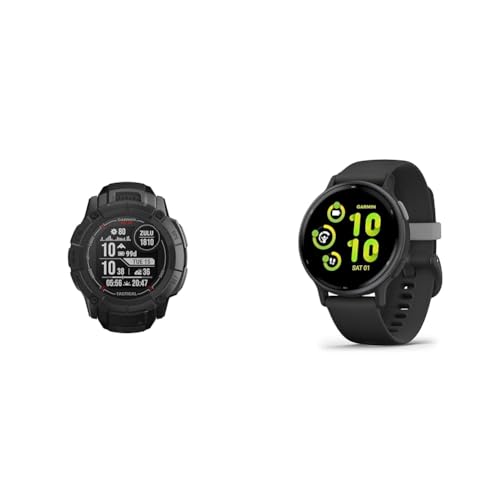 Garmin Instinct 2X Solar – GPS-Smartwatch mit unendlicher Akkulaufzeit im Smartwatch-Modus & Vivoactive 5 - GPS-Smartwatch mit 1,2" AMOLED Touchdisplay, Fitness- und Gesundheits- und Musikfunktionen von Garmin