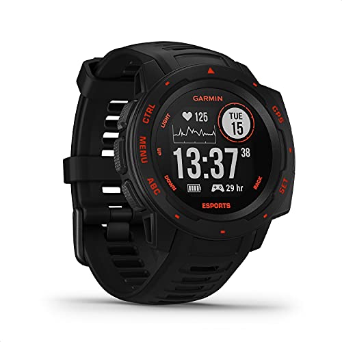 Garmin Instinct - wasserdichte GPS-Smartwatch mit Sport-/Fitnessfunktionen. Herzfrequenzmessung am Handgelenk, Fitness Tracker und Smartphone Benachrichtigungen. Viele Modelle zur Auswahl, Schwarz von Garmin