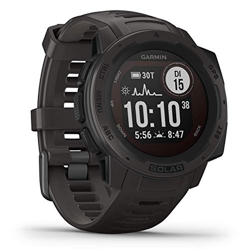 Garmin Instinct - wasserdichte GPS-Smartwatch mit Sport-/Fitnessfunktionen. Herzfrequenzmessung am Handgelenk, Fitness Tracker und Smartphone Benachrichtigungen, Schiefergrau, Einheitsgröße von Garmin