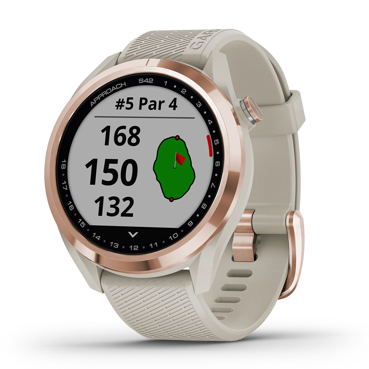 Garmin Rose Gold and Beige Approach S42 Golf GPS Watch| American Golf, One Size von Garmin