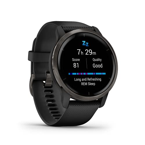 Garmin Venu 2 – GPS-Fitness-Smartwatch mit ultrascharfem 1,3“ AMOLED-Touchdisplay, umfassenden , über 25 vorinstallierte Sportarten, Garmin Music und Garmin Pay (Generalüberholt) von Garmin