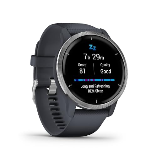 Garmin Venu 2 – GPS-Fitness-Smartwatch mit ultrascharfem 1,3“ AMOLED-Touchdisplay, umfassenden Fitness- und Gesundheitsfunktionen, über 25 vorinstallierte Sportarten, Garmin Music und Garmin Pay von Garmin