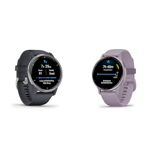 Garmin Venu 2 – GPS-Fitness-Smartwatch mit ultrascharfem 1,3“ AMOLED-Touchdisplay & Vivoactive 5 - GPS-Smartwatch mit 1,2" AMOLED Touchdisplay, Fitness- und Gesundheits- und Musikfunktionen von Garmin