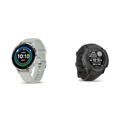 Garmin Venu 3S – GPS-Fitness-Smartwatch mit Bluetooth Telefonie und Sprachassistenz & Instinct 2X Solar – GPS-Smartwatch mit unendlicher Akkulaufzeit im Smartwatch-Modus von Garmin